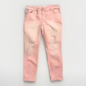 Celebrity Pink Women’s 16 Skinny Pink Ombré Distressed Wash Pink Stretch Pants